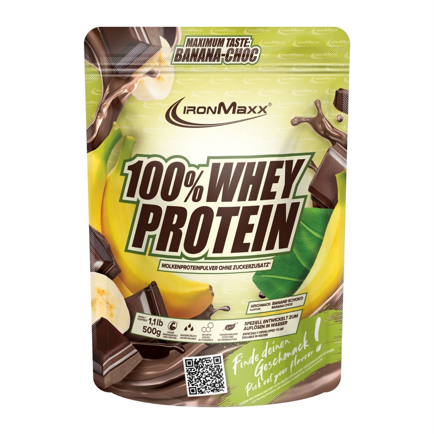 IronMaxx Whey Protein, Banana Choclate, 500g