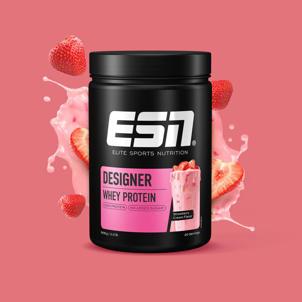 ESN Designer Whey, Strawberry Cream, 908g Dose