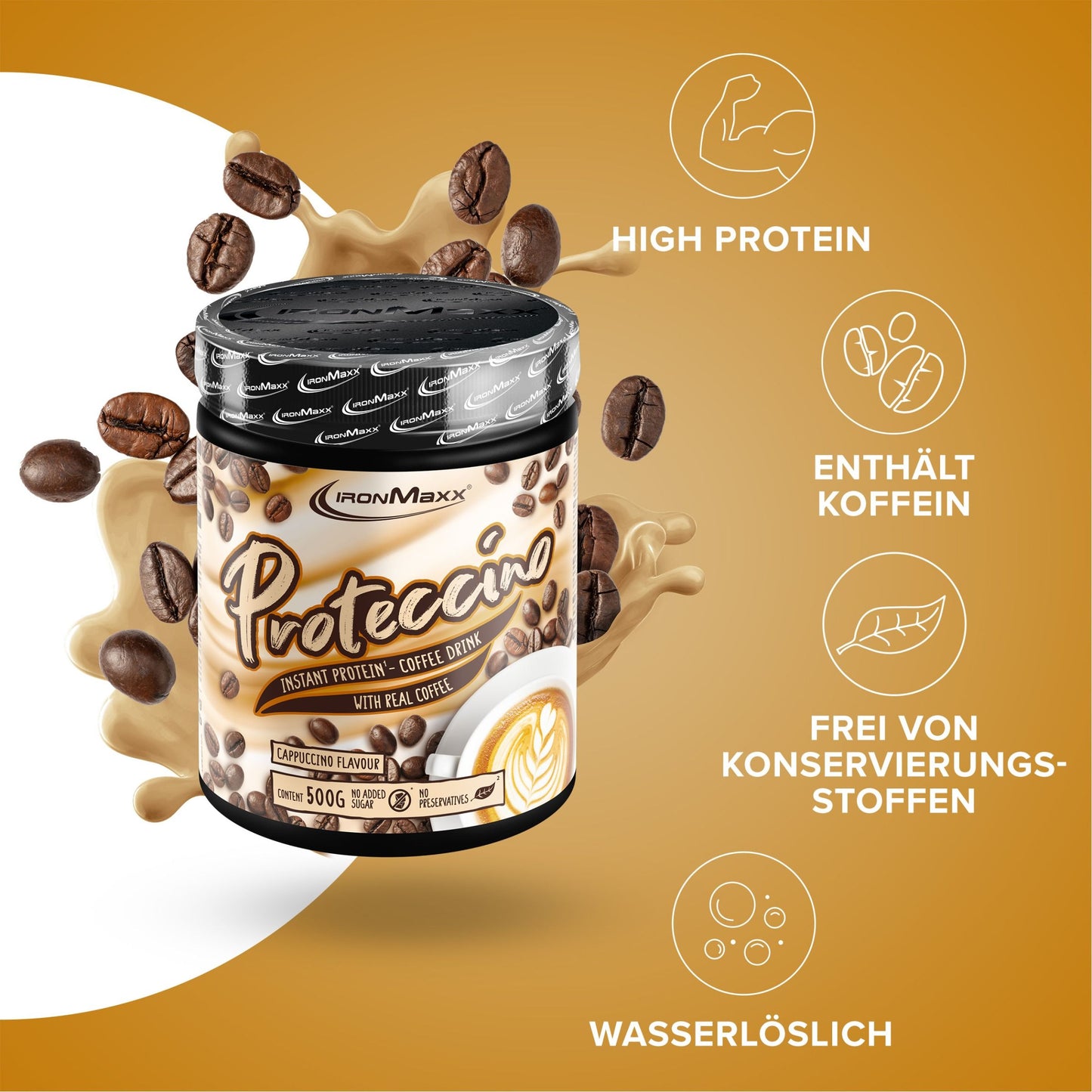 IronMaxx Proteccino, Cappucino, 500g