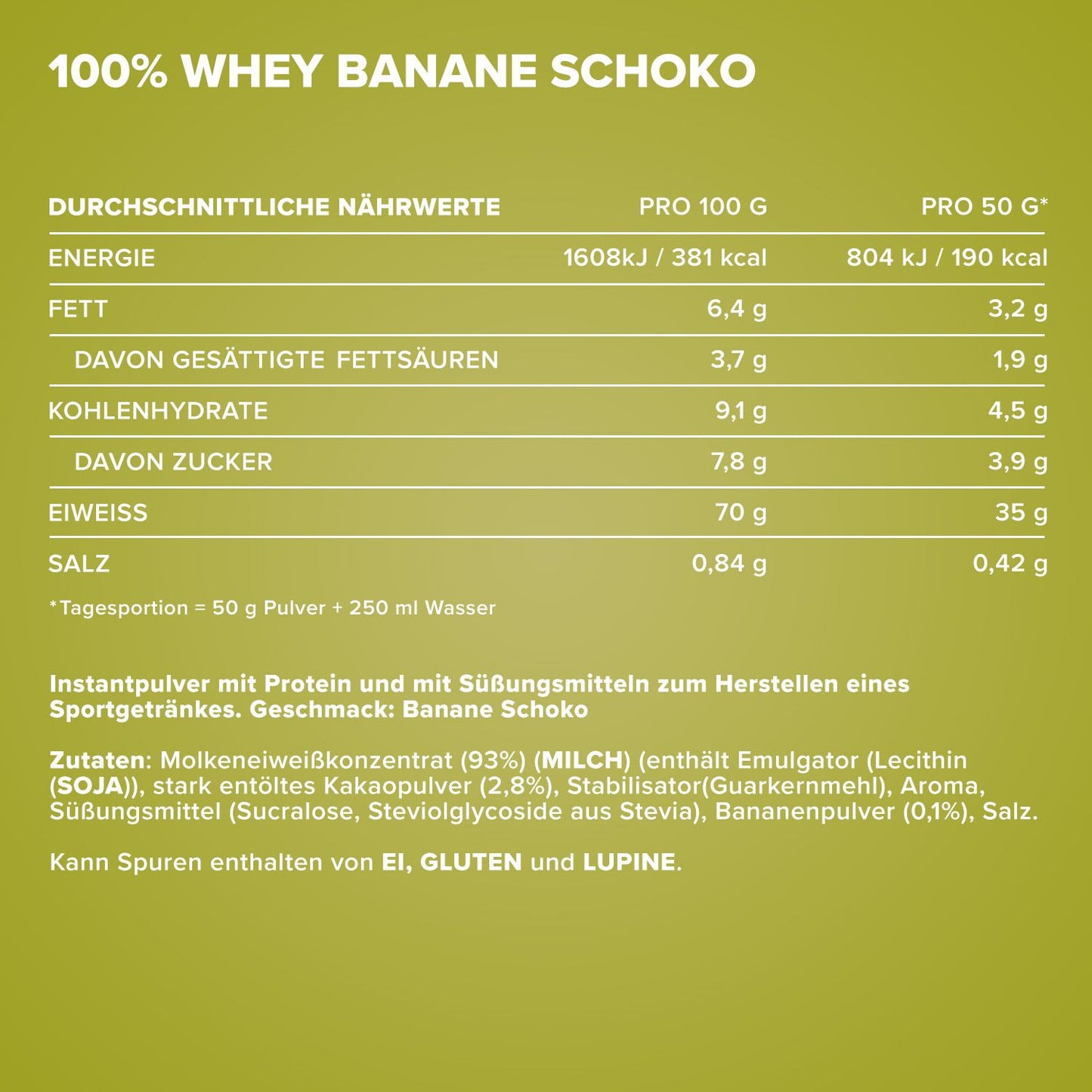 IronMaxx Whey Protein, Banana Choclate, 500g