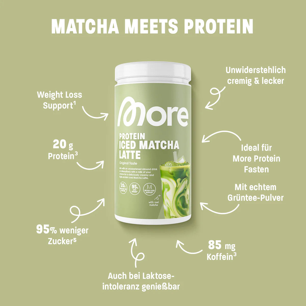 More Protein Iced Matcha Latte - Original Taste 500g