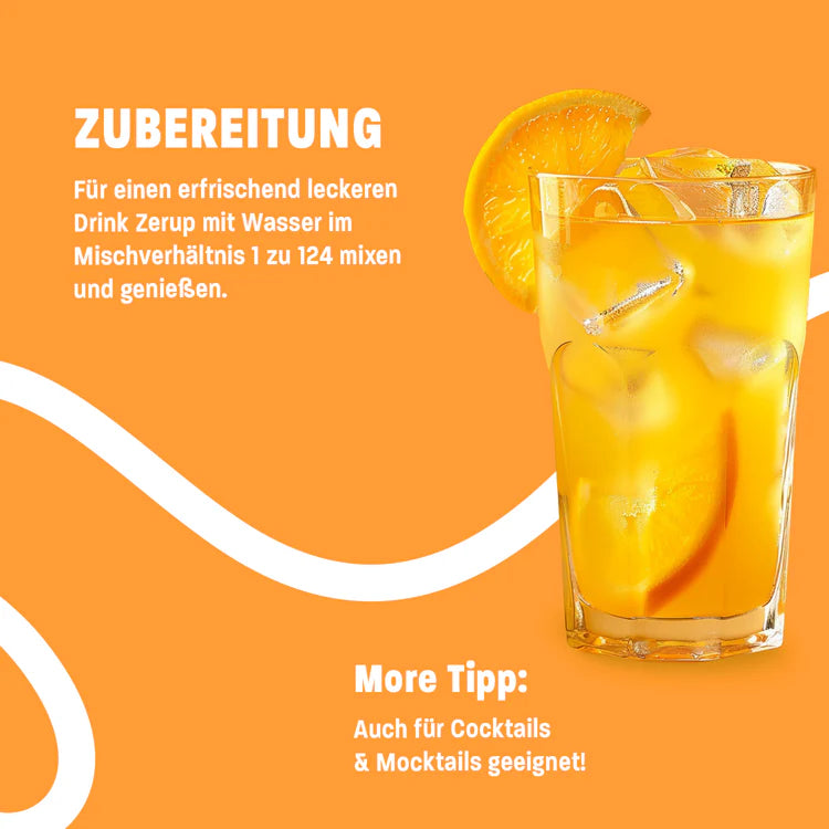 More Zerup, Getränkesirup ohne Zucker, Capri Orange, 65ml