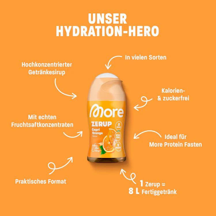 More Zerup, Getränkesirup ohne Zucker, Capri Orange, 65ml