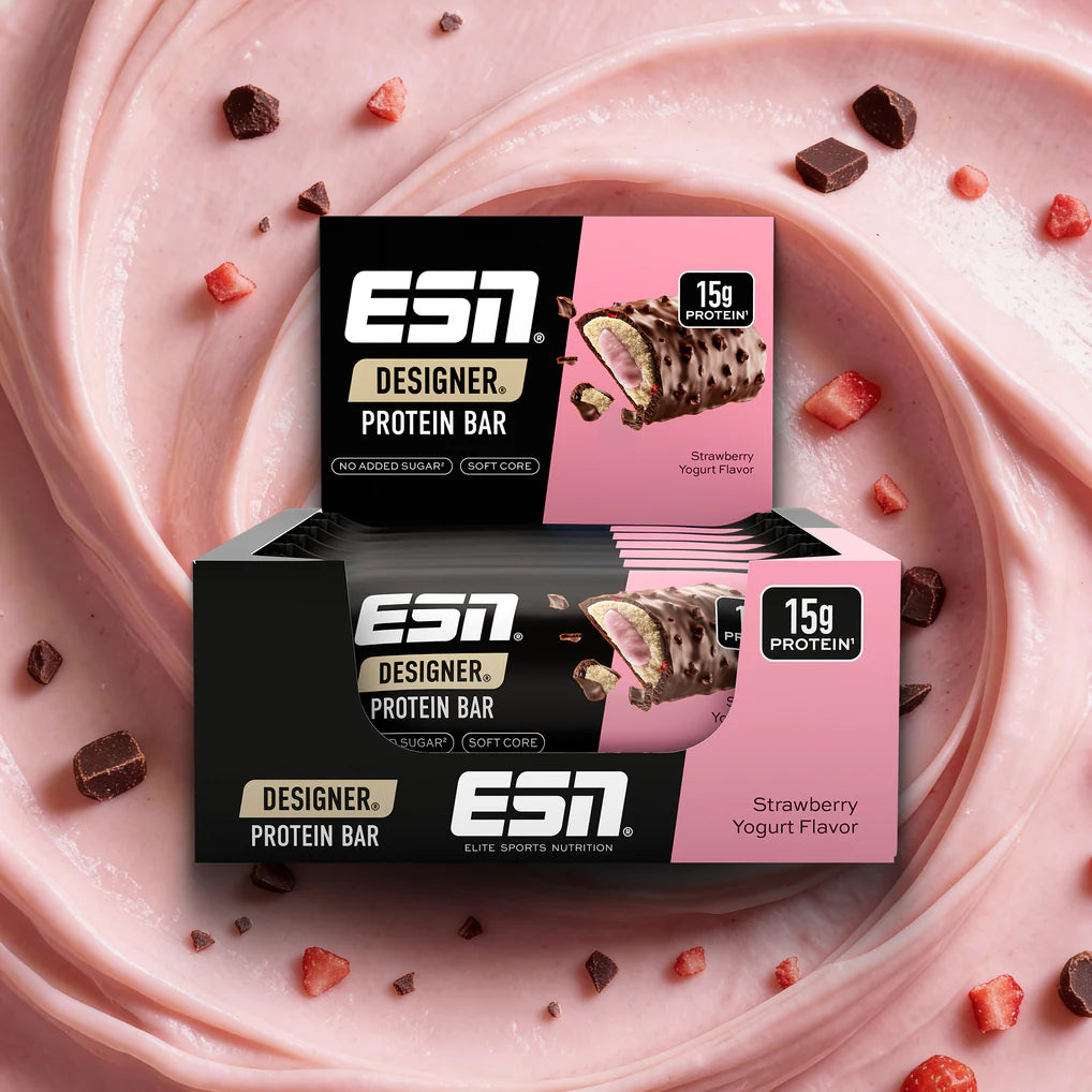 ESN Designer Bar, Strawberry Yoghurt, Box 12x45g