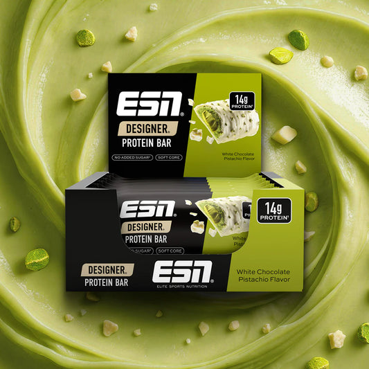 ESN Designer Bar, White Choclate Pistachio, Box 12x45g
