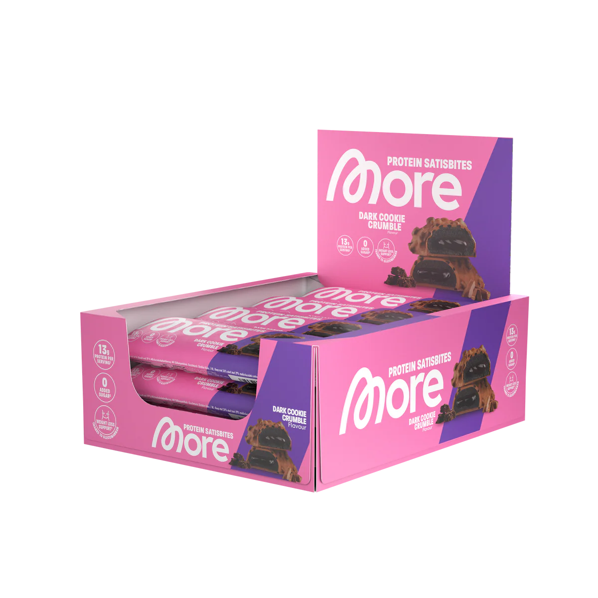 More Satisbites, Dark Cookie Crumble, Box 12 x (2x25g)