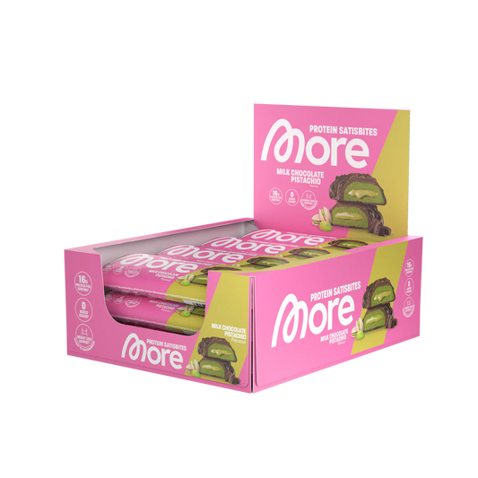 More Satisbites, Milk Chocolate Pistachio, Box 12 x (2x25g)