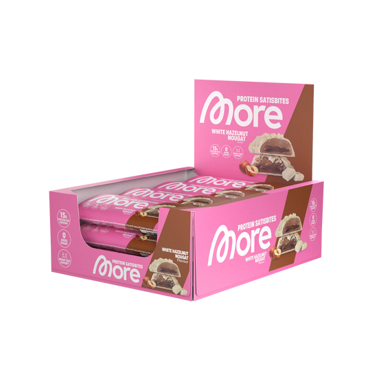 More Satisbites, White Hazelnut Nougat, Box 12 x (2x25g)