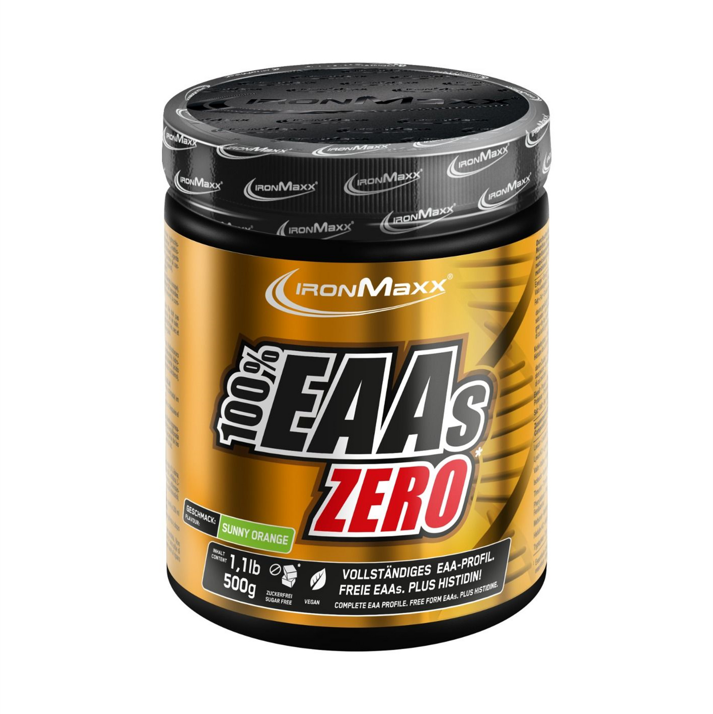 IronMaxx 100% EAAs Zero, Sunny Orange, 500g