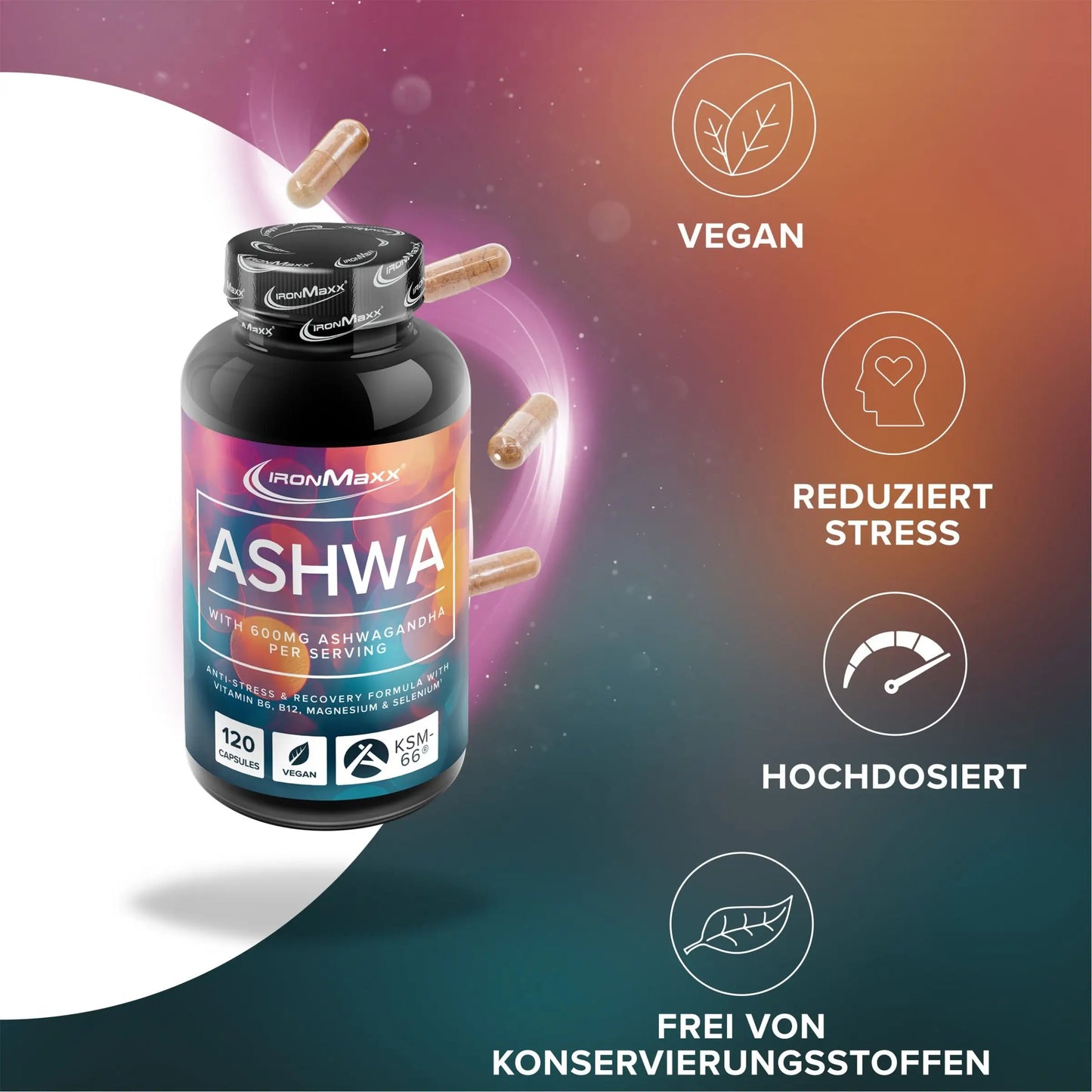 IronMaxx Ashwa, Ashwanghanda Kapseln, 120 caps