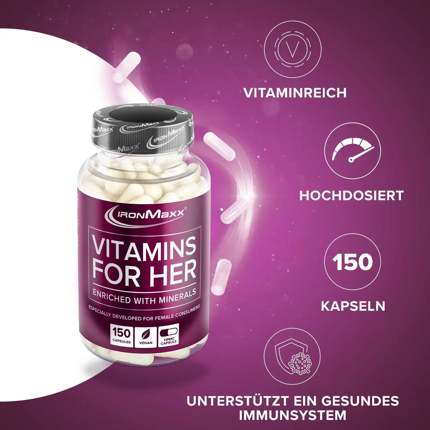 IronMaxx, Vitamins For Her, 150 Caps