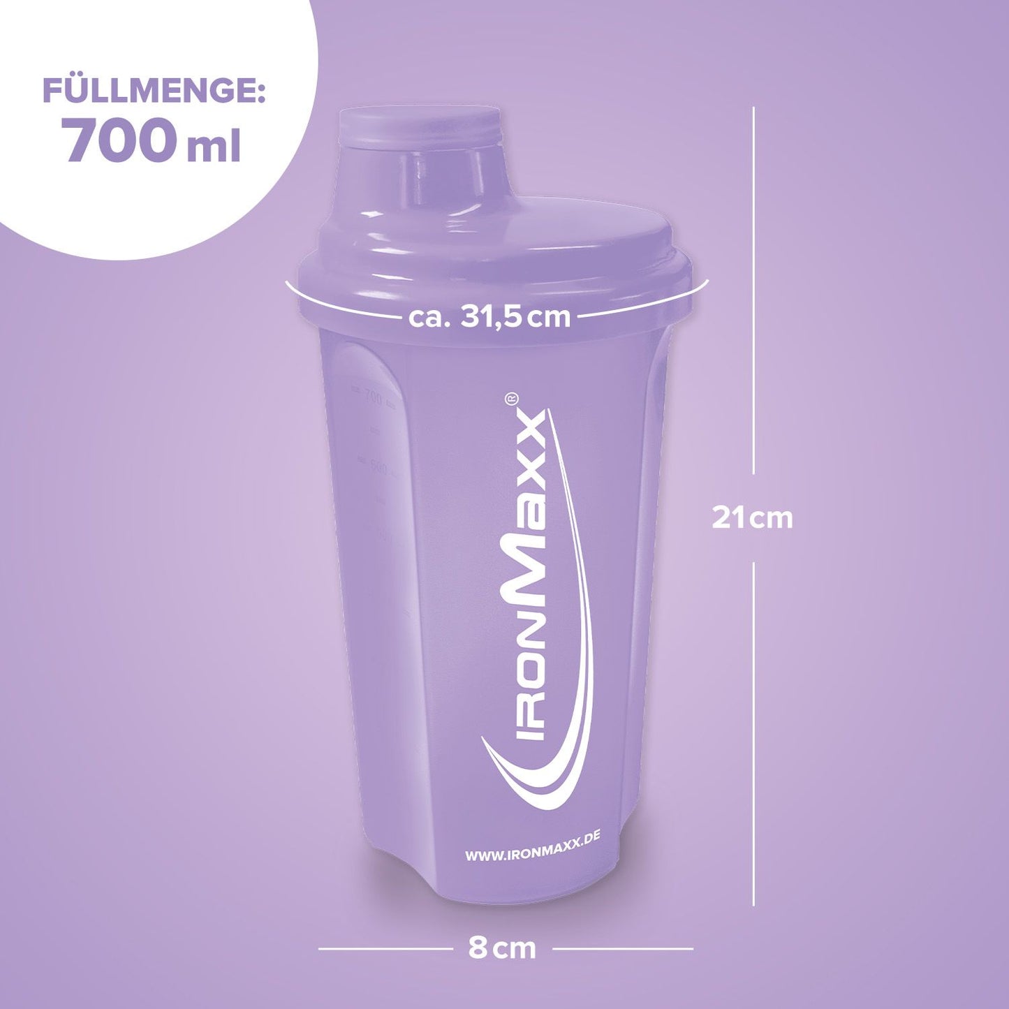IronMaxx Shaker, Lavendel, 700ml