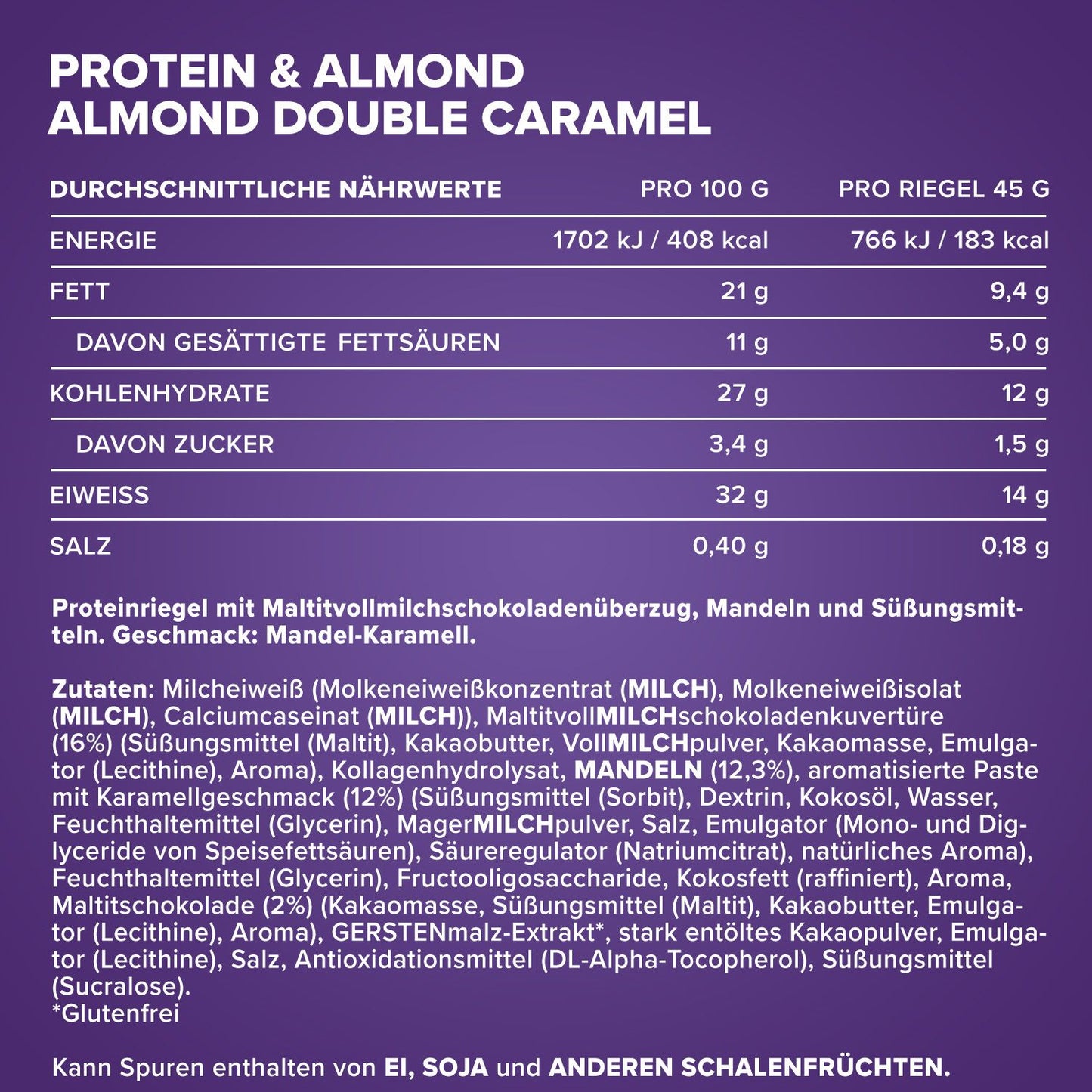 IronMaxx Protein & Almond, Double Caramel, 45g